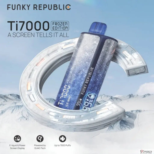 Funky Republic Ti7000 5% Nicotine Disposable FROZEN EDITION Funky Republic