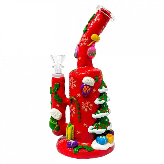 9.5" Festive Christmas Glow-In-The-Dark Water Pipe – Perfect Holiday Gift