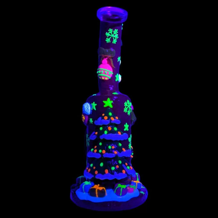 9.5" Festive Christmas Glow-In-The-Dark Water Pipe – Perfect Holiday Gift