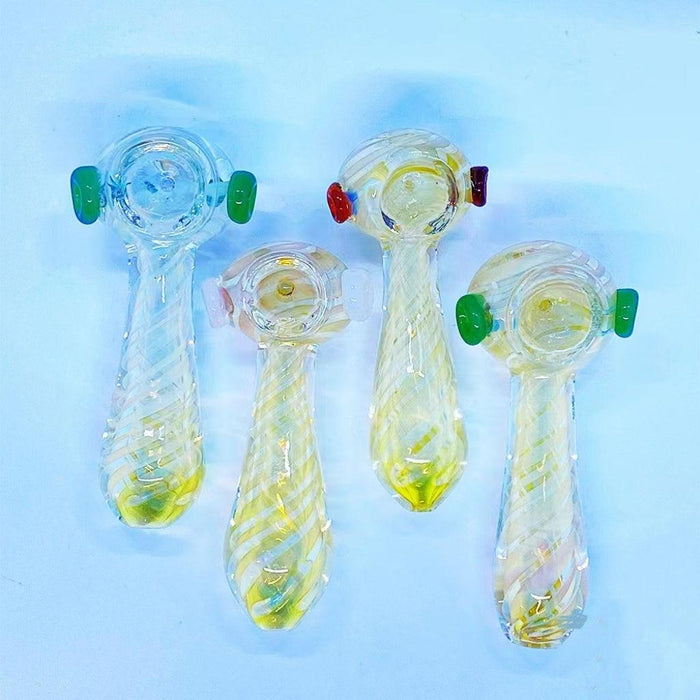 Color Changing Spiral Lines Spoon Glass Hand Pipe - MyVpro