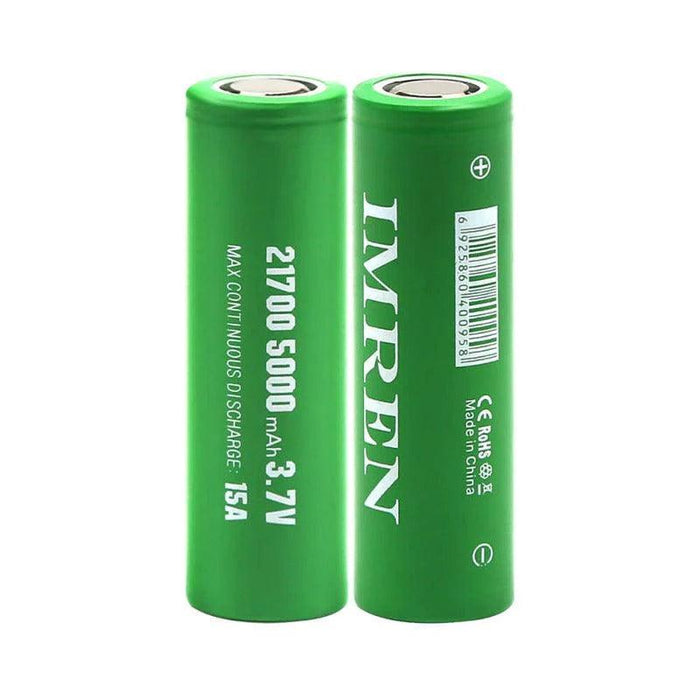 Imren 21700 5000mAh 15A Rechargeable Battery 2ct/Pk