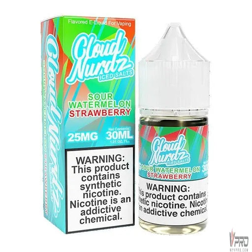 Iced Sour Watermelon Strawberry - Cloud Nurdz Salts 30mL Cloud Nurdz E-Liquid