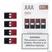 Juul Pre-filled Replacement 3% /5% Nicotine Salt Pods - Pack of 4 Juul