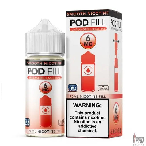 Pod Fill Unflavored Low Nicotine Base 70mL - MyVpro