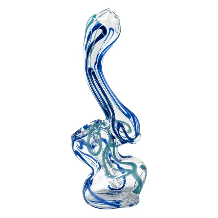 4" Assorted Mini Spiral Line Clear Body Bubbler Hand Pipe