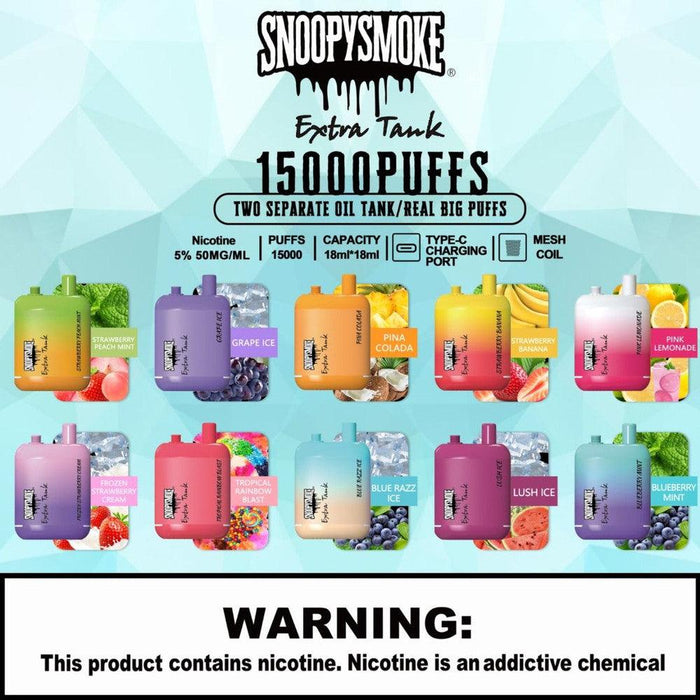 Snoopy Smoke Extra Tank 15000 Puffs Disposable BOGO