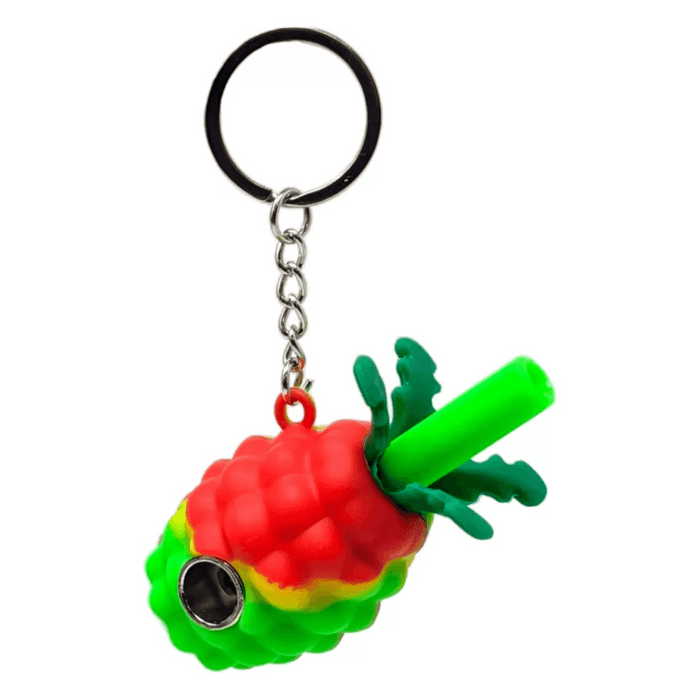 Pineapple Silicone Hand Pipe with Key Chain - Assorted Colors