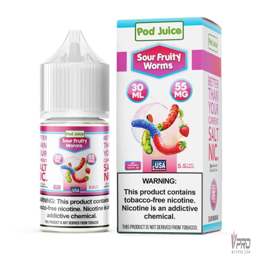 Sour Fruity Worms -  POD Juice Synthetic Nicotine Salt 30mL Pod Juice