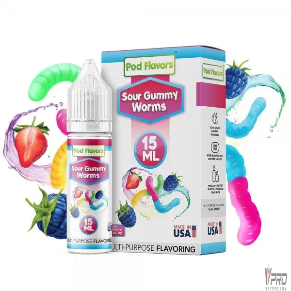 Sour Gummy Worms - Pod Flavors 15mL - MyVpro