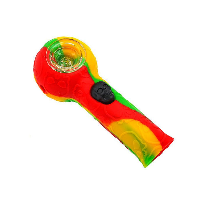 Stratus Silicone Skull Glow In The Dark Hand Pipe Spoon