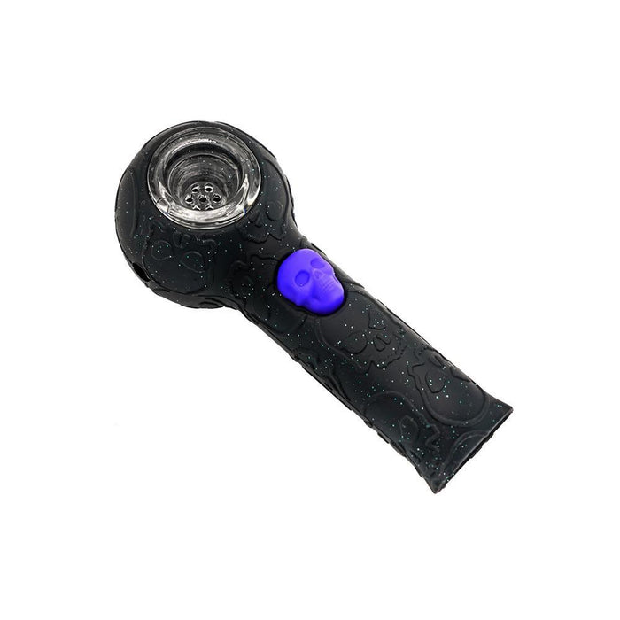 Stratus Silicone Skull Glow In The Dark Hand Pipe Spoon