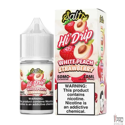 White Peach Strawberry - Hi-Drip Salts 30mL Hi Drip E-Liquids