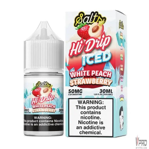 White Peach Strawberry Iced - Hi-Drip Salts 30mL Hi Drip E-Liquids