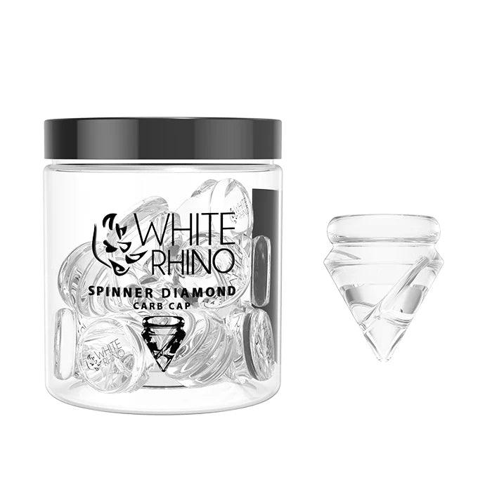 White Rhino Spinner Diamond Glass Carb Cap