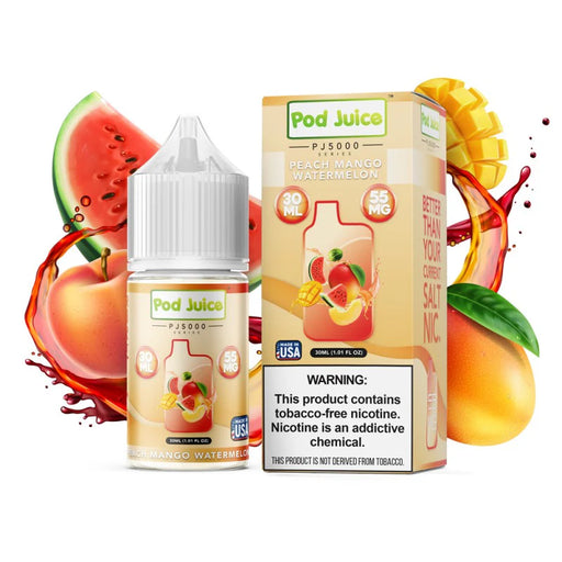 Peach Mango Watermelon - Pod Juice PJ5000 Synthetic Salt 30mL - MyVpro