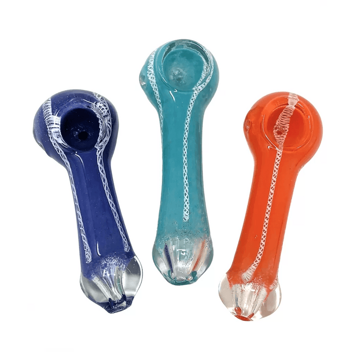 4" Frit Twisted Rod Art Hand Pipe - Assorted Colors