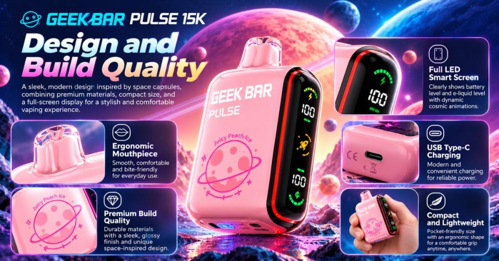 Geek Bar Pulse 15K Design and Build Quality