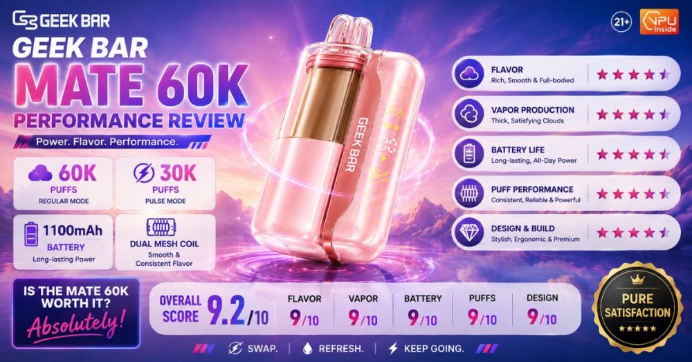 Geek Bar MATE 60K Disposable Pod 5%: Everything to Know