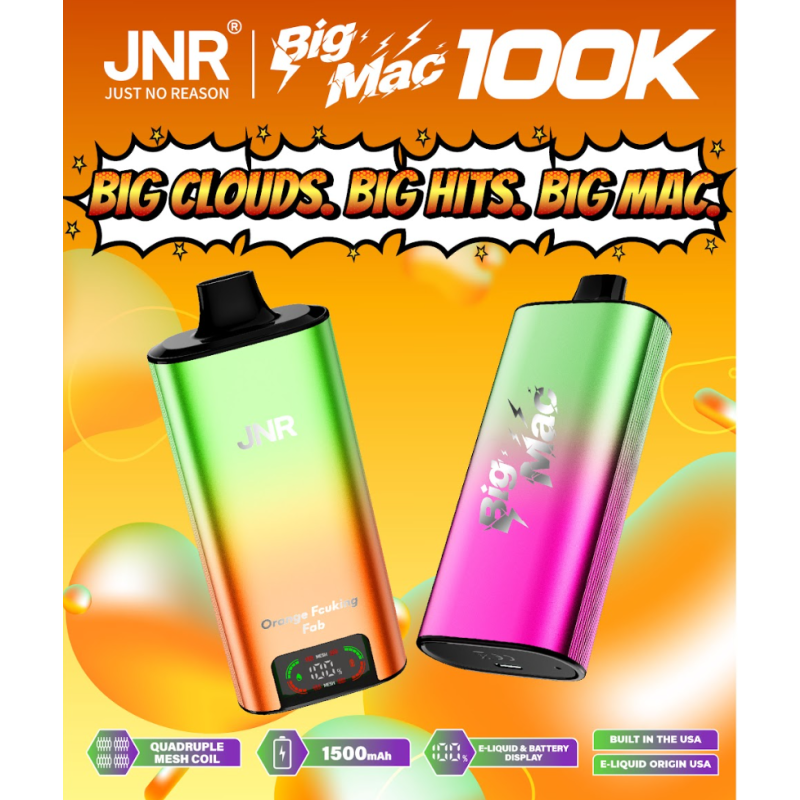high-capacity disposable vape JNR Big Mac 100K 5% has-subscription Flavours:STRAWBERRY BURST Geek Bar Pulse X: