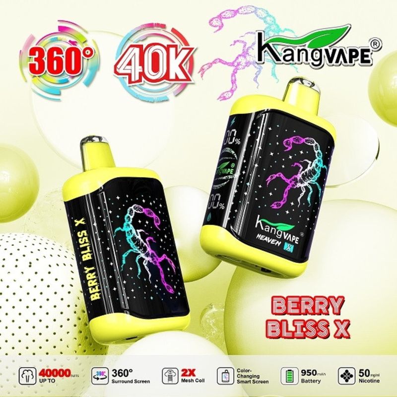 heaven in a cup vape flavor Kangvape X 40K Disposable | Long-Lasting uk disposable vape Flavor:Strawberry Pomp Cherry Berry Nic Salt
