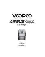 VooPoo Argus PnP X cartridge branding with Clear Black 4.5 mL pod