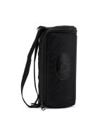 Black zippered Focus V Carta carrying case with wrist strap front view