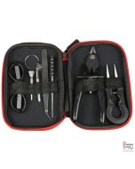 HellVape Tool Kit Standard open black case with pliers, scissors, tweezers and screwdrivers