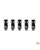 Five Innokin iSub Plex3D 0.35 ohm vape coils in a row