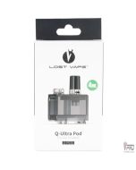 Lost Vape Q-Ultra Pod 2-pack retail box with black pod cartridge, 4ML badge, front view