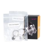 OneVape Mace coil adapters in zip bag, RPM and Vinci labels, retail box behind