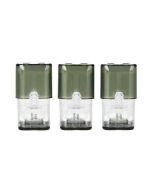 Three Suorin iShare replacement pods with clear tanks and tinted caps