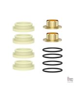 Vapefly Kriemhild coil accessories: cream insulators, gold caps, black o-rings