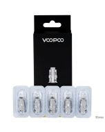 VooPoo PnP replacement coils 5-pack: black retail box with coil graphic and five individually sealed blister-packed coils lined up in front