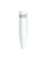 White Rhino white ceramic chillum-to-straw replacement tip standing upright