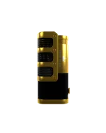 King Palm Hydra triple jet torch lighter, black and gold upright with mesh grill windows