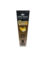 King Palm Banana Foster hemp cones 1 1/4 size packaging with banana graphics and flavor tips