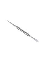 White Rhino stainless steel dab tool with pointed tip and scoop end, textured grip