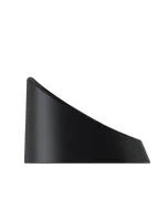 White Rhino Wave vaporizer charger base, matte black wedge-shaped dock on white background