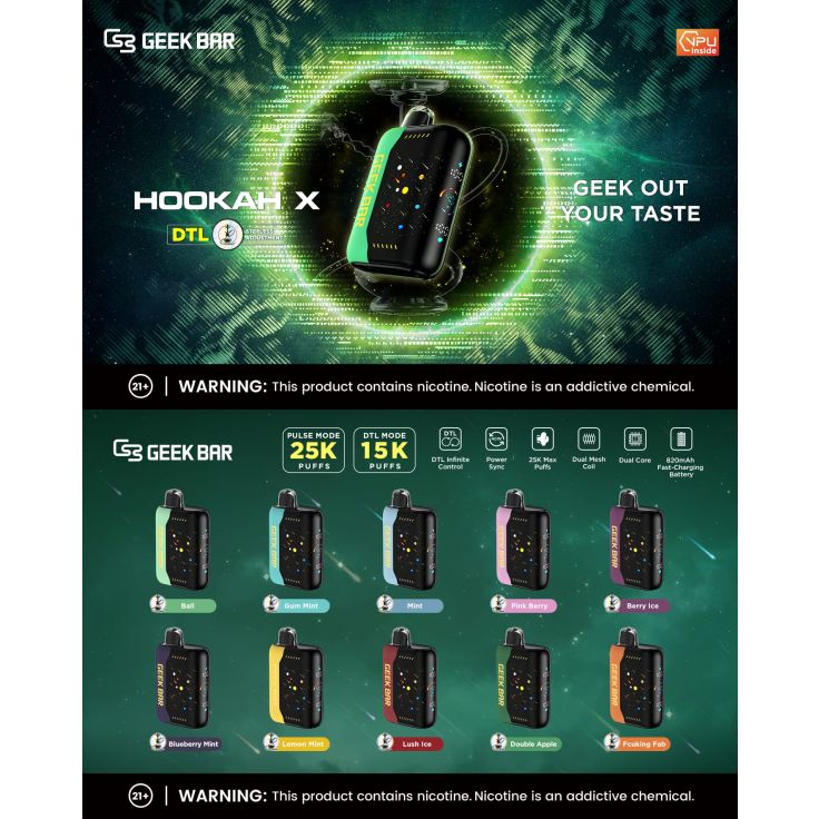 Geek Bar Hookah X Disposable 6mg / 0.6%