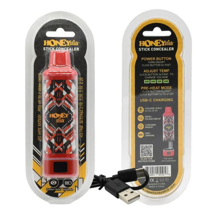 hidden 510 vape battery HoneyStick Stick Concealer black edition Select Flavor ::Bahama Bliss Innokin Trine SE Pod