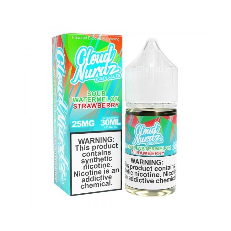 Iced Sour Watermelon Strawberry - Cloud Nurdz Salts 30mL