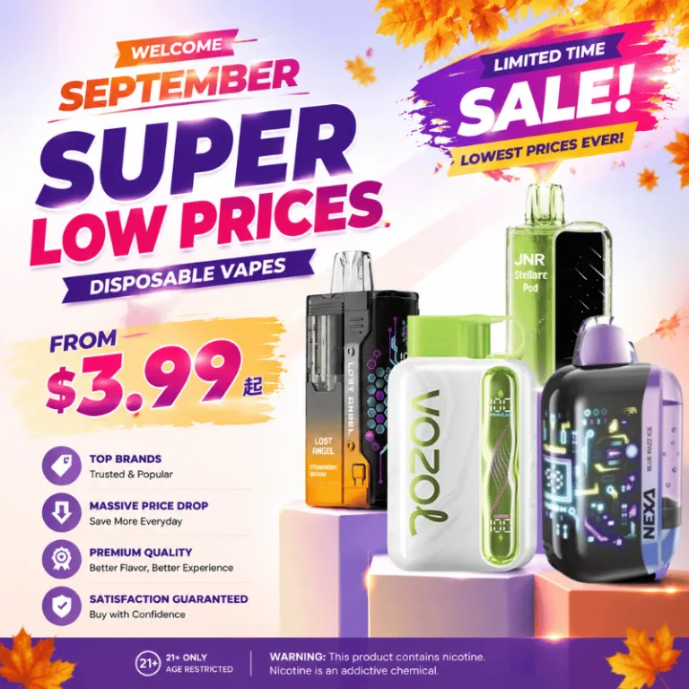 September super low prices - disposable vapes from $3.99